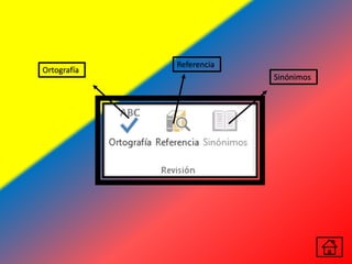 Ortografía
Referencia
Sinónimos
 