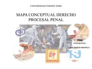 UNIVERSIDAD FERMIN TORO
MAPA CONCEPTUAL DERECHO
PROCESAL PENAL
INTEGRANTE:
WILMARTH OROPEZA
 
