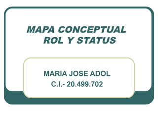 MAPA CONCEPTUAL
ROL Y STATUS
MARIA JOSE ADOL
C.I.- 20.499.702

 