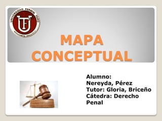 MAPA
CONCEPTUAL
Alumno:
Nereyda, Pérez
Tutor: Gloria, Briceño
Cátedra: Derecho
Penal
 