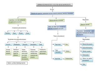 Mapa conceptual gerencia y ciclo de vida de un proyecto