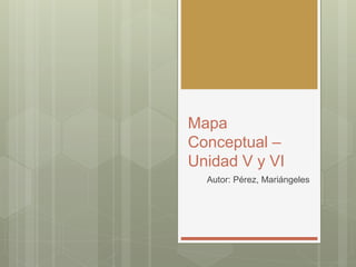 Mapa
Conceptual –
Unidad V y VI
Autor: Pérez, Mariángeles
 