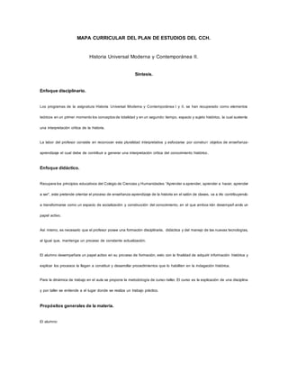 Mapa curricular del plan de estudios CCH | DOCX