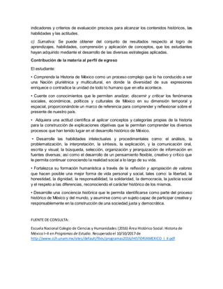 Mapa curricular del plan de estudios del cch | PDF