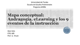 Mara Soto
ETEL 600
Prof. G. Viruet
Universidad del Turabo
Escuela de Estudios Profesionales
Programa AHORA
 