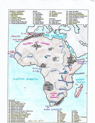 Mapa de áfrica tema prehistoria