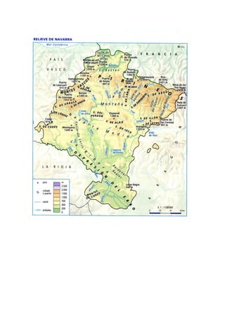 Mapa del relieve de navarra 
