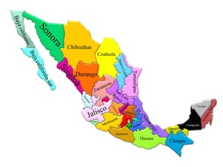 Chihuahua
Coahuila
Tamaulipas
Aguascalientes
Durango
Colima D.F
Morelos
Tlaxcala
Guerrero
Oaxaca
Chiapas
Tabasco
Campeche
Yucatán
 