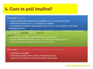   Vom încerca să surprindem obiectiv cât mai multe din cursurile şi facultăţile universităţilor din Bucureşti pentru a veni şi în preîntâmpinarea nevoilor de informare ale viitorilor studenţi.Linking talent to success