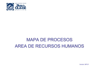 MAPA DE PROCESOS 
AREA DE RECURSOS HUMANOS 
Versión: MP-01 
 