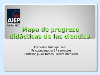 Mapa de progreso didácticas de las ciencias  Frederina huanquil leal  Psicopedagogía 3º semestre Profesor guía: tomas Pizarro meniconi 