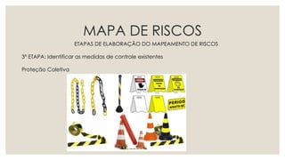 MAPA DE RISCOS
ETAPAS DE ELABORAÇÃO DO MAPEAMENTO DE RISCOS
3º ETAPA: Identificar as medidas de controle existentes
Proteção Coletiva
 