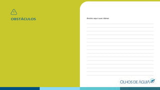 OBSTÁCULOS Anote aqui suas ideias
 