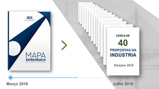 Março 2018 Julho 2018
PROPOSTAS DA
INDÚSTRIA
Eleições 2018
CERCA DE
40
 
