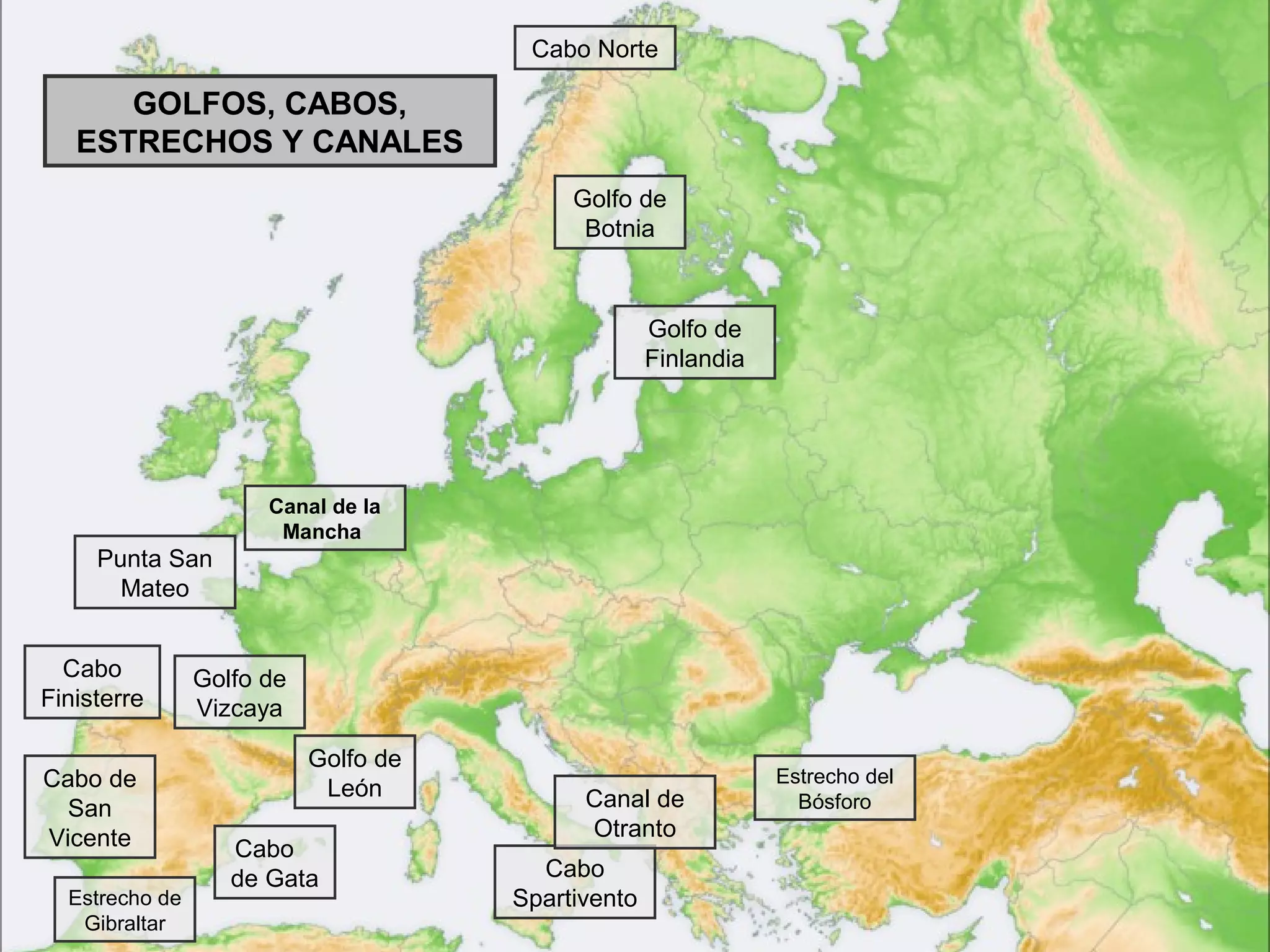 Mapa europa físico