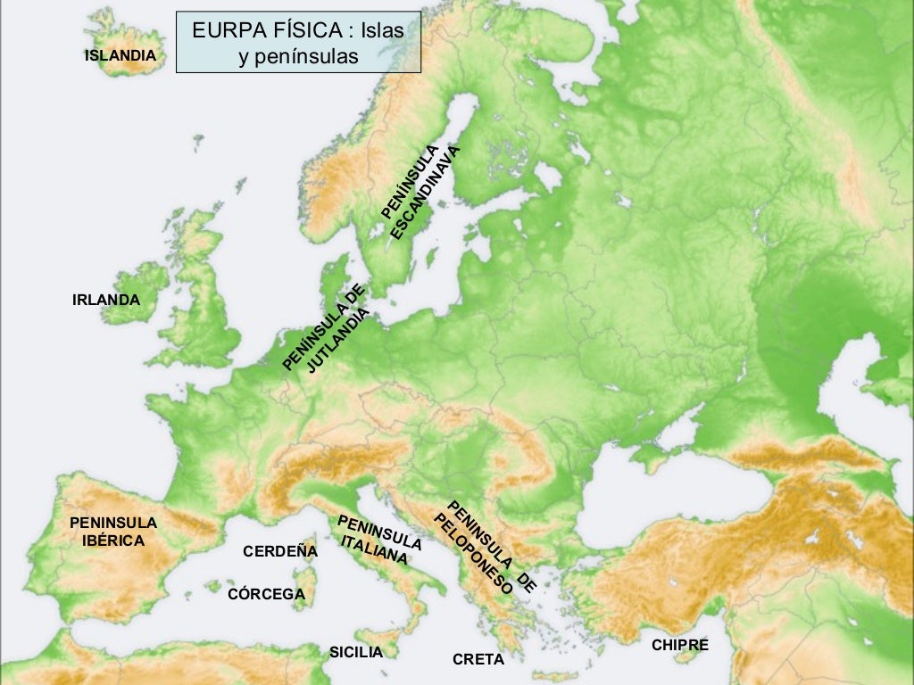 Mapa fisico de europa Mapa fisico de europa