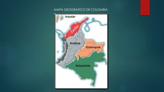 MAPA GEOGRAFICO DE COLOMBIA 
 