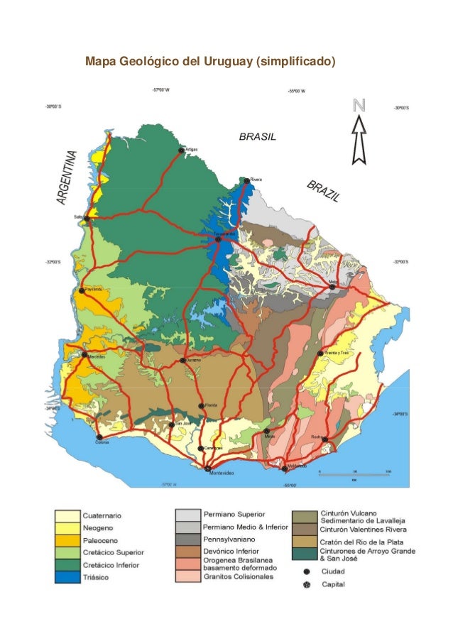 Mapa Geologico Del Uruguay Simplificado