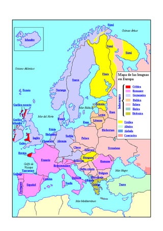 Mapa lenguas europeas