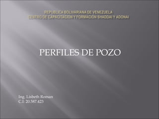 PERFILES DE POZO
Ing. Lisbeth Roman
C.I: 20.587.423
 