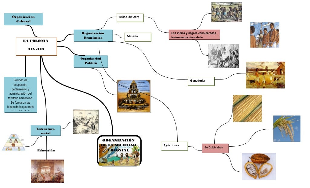 Mapa mental sobre la colonia
