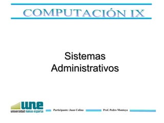 Participante: Juan Colina Prof. Pedro Montoya
SistemasSistemas
AdministrativosAdministrativos
 