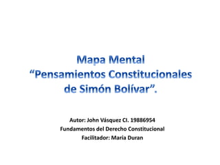 Autor: John Vásquez CI. 19886954
Fundamentos del Derecho Constitucional
Facilitador: María Duran
 