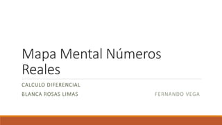 Mapa Mental Números
Reales
CALCULO DIFERENCIAL
BLANCA ROSAS LIMAS FERNANDO VEGA
 