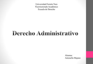 Universidad Fermín Toro
Vicerrectorado Académico
Escuela de Derecho
Alumna:
Antonella Majano
 