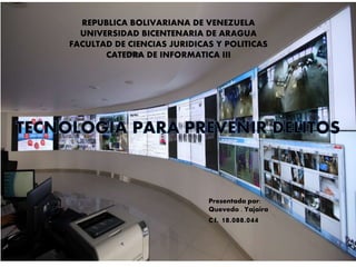 REPUBLICA BOLIVARIANA DE VENEZUELA
UNIVERSIDAD BICENTENARIA DE ARAGUA
FACULTAD DE CIENCIAS JURIDICAS Y POLITICAS
CATEDRA DE INFORMATICA III
Presentada por:
Quevedo . Yajaira
C.I. 18.088.044
 