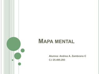 MAPA MENTAL
Alumna: Andrea A. Zambrano C
C.I 25.495.293
 