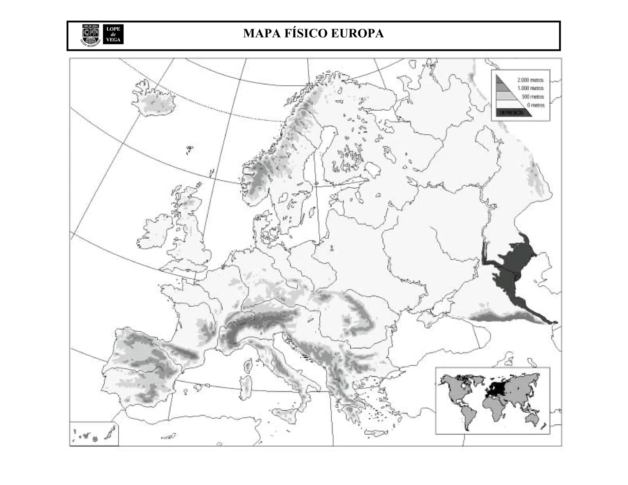 Mapa Mudo Fisico Europa | PDF