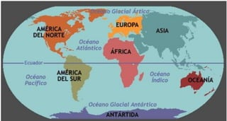 Mapa mundi y oceanos