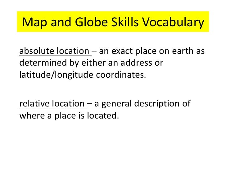 map and globe skills vocabulary words map vocabulary