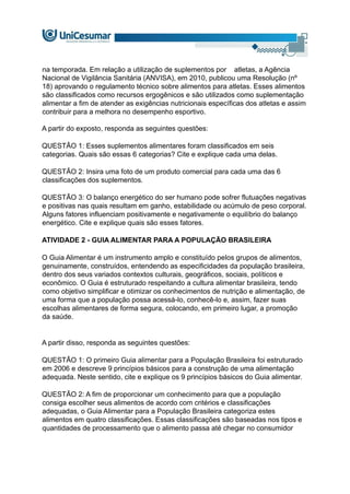 MAPA - BEDU - NUTRIÇÃO APLICADA À EDUCAÇÃO FÍSICA - 52/2023