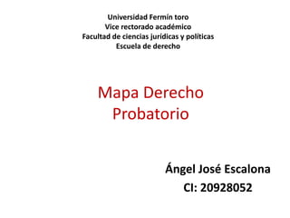 Mapa Derecho
Probatorio
Ángel José Escalona
CI: 20928052
Universidad Fermín toro
Vice rectorado académico
Facultad de ciencias jurídicas y políticas
Escuela de derecho
 
