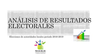 Elecciones de autoridades locales periodo 2016-2019
 