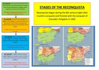 Reconquista timeline by centuries and map | PPT