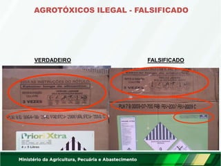 VERDADEIRO FALSIFICADO
AGROTÓXICOS ILEGAL - FALSIFICADO
 