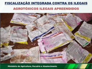 FISCALIZAÇÃO INTEGRADA CONTRA OS ILEGAIS
AGROTÓXICOS ILEGAIS APREENDIDOS
 