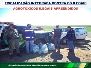 FISCALIZAÇÃO INTEGRADA CONTRA OS ILEGAIS
AGROTÓXICOS ILEGAIS APREENDIDOS
 