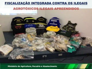 FISCALIZAÇÃO INTEGRADA CONTRA OS ILEGAIS
AGROTÓXICOS ILEGAIS APREENDIDOS
 