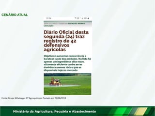 CENÁRIO ATUAL
Fonte: Grupo Whatsapp: GT Agroquímicos Postado em 25/06/2019
 