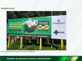 CENÁRIO ATUAL
Fonte: Grupo Whatsapp: GT Agroquímicos Postado em 23/06/2019
 