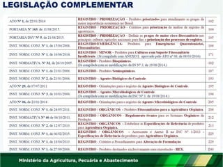 LEGISLAÇÃO COMPLEMENTAR
 