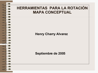 HERRAMIENTAS  PARA LA ROTACIÓN MAPA CONCEPTUAL Septiembre  de 2005 Henry Charry Alvarez 