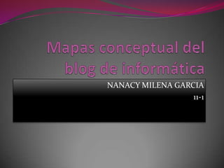 Mapas conceptual del blog de informática NANACY MILENA GARCIA 11-1 