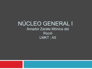 NÚCLEO GENERAL I
  Amador Zarate Mónica del
          Roció
        LMKT ; A5
 