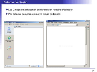 Entorno de diseño

 ►Los Cmaps se almacenan en ficheros en nuestro ordenador.
 ►Por defecto, se abrirá un nuevo Cmap en blanco:




                                                             21
 