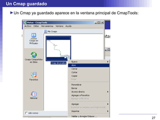 Un Cmap guardado
 ►Un Cmap ya guardado aparece en la ventana principal de CmapTools:




                                                                      27
 